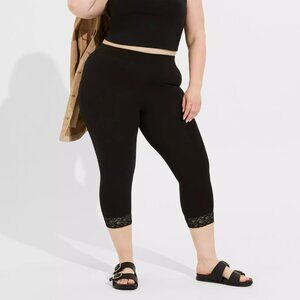 ❤NWT VINTAGE TORRI LEGGING - CAPRI PEDAL PUSHER - MID RISE - LACE TRIM - SIZE 2X
